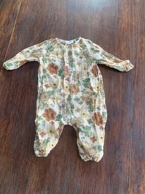 Angel Dear Beige Floral Romper